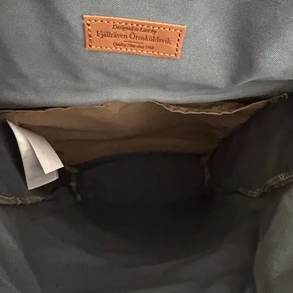 Fjällräven Foldsack No 1 Backpack Blue Foldover Style G-1000 Water Resistant Bag - Picture 6 of 10